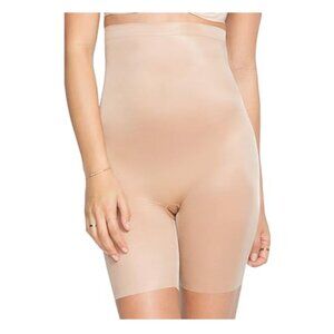 SPANX Skinny Britches Mid-Thigh Shorts Flat Seams Shapewear Beige Nude Womens XL